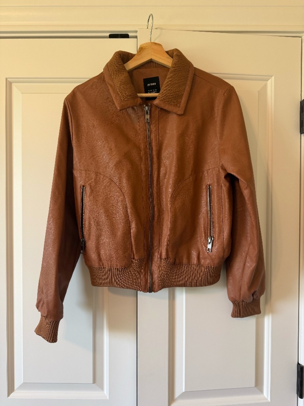 Cotton On Faux Leather Bomber Jacket